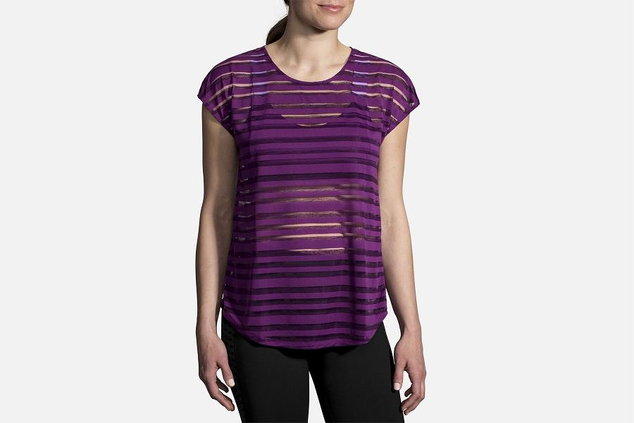 Brooks Hot Shot Women T-Shirts & Long Sleeve Running Shirt Purple IMZ853204